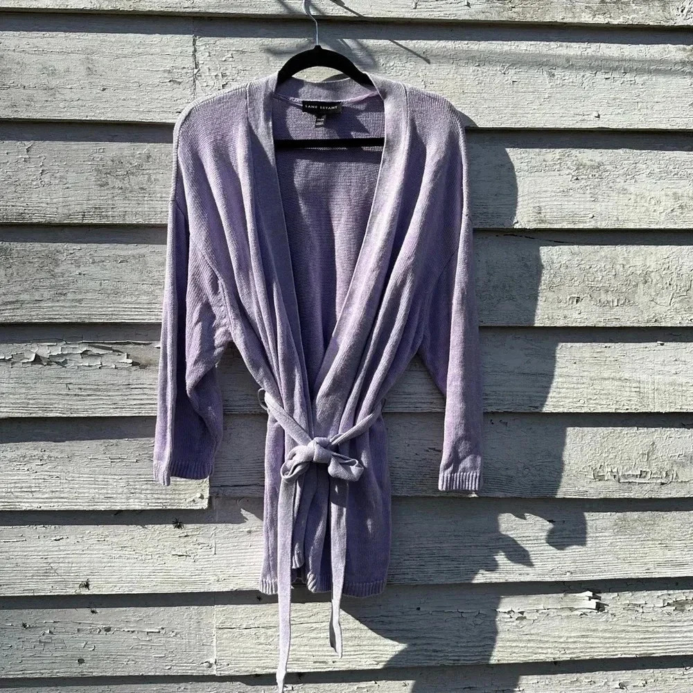 Lane Bryant lavender cardigan Tye coastal grandma bohemian cottagecore plus size